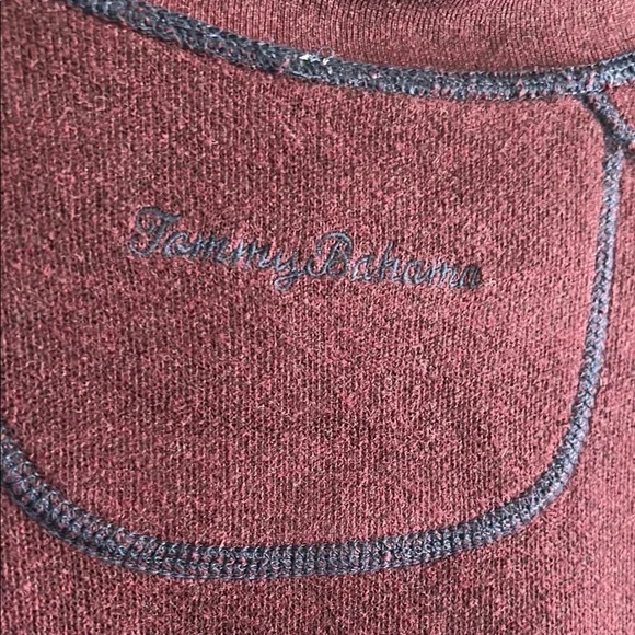 Tommy Bahama Flipshore Half-Zip Reversible Sweatshirt Navy/Burgundy - Picture 11 of 11